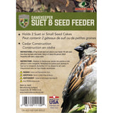 GK-655: Gamekeeper Cedar Suet & Seed Feeder – Made in the USA