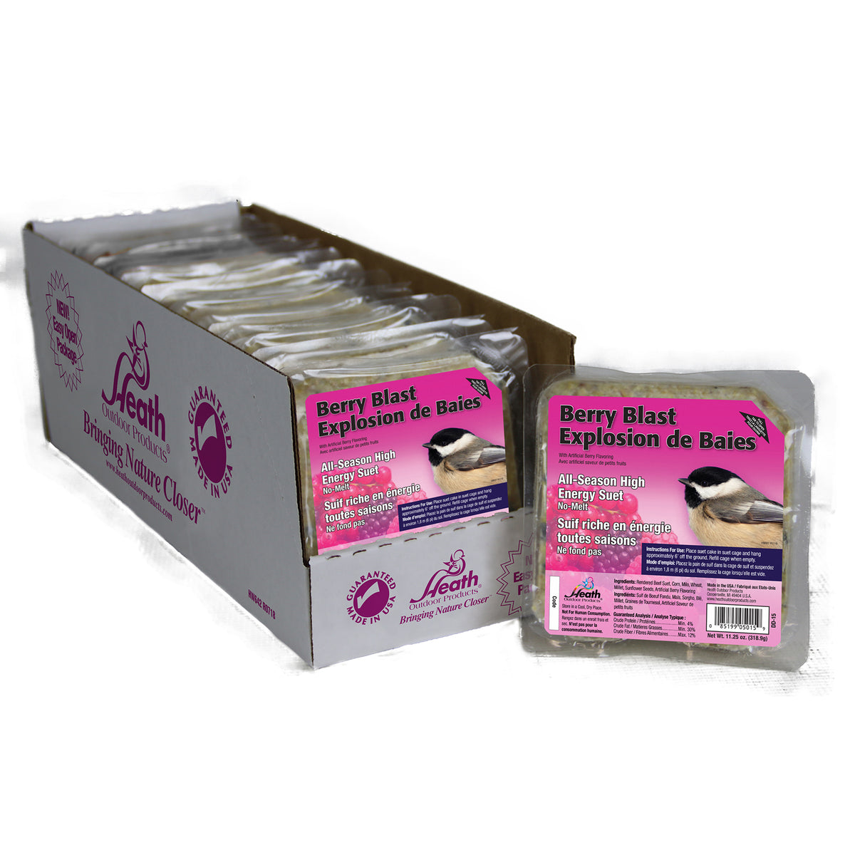 Heath DD15 Berry Blast, AllSeason Suet Cake, No Melt, 11.25Ounce C