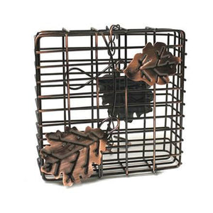 Heath 2304: Copper Leaf Decorative Metal Suet Cage Bird Feeder