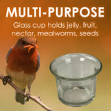 Heath CF-133: Clementine Oriole Bird Feeder for Jelly, Nectar, Mealworms and Fruit Halves - 1 Jar