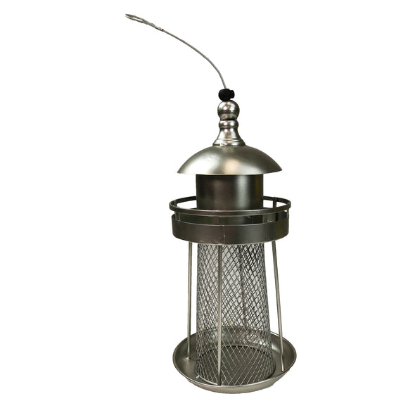 Heath 21012: Silver Lighthouse Metal Bird Feeder