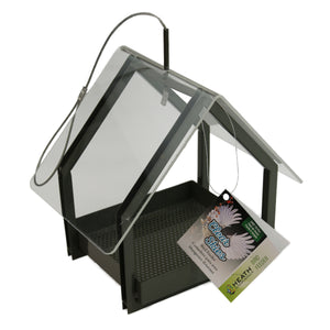 Heath 21048: Clear Fly Through Metal Platform Bird Feeder