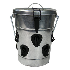 Heath 21723: 5.5-pound Galvanized Metal Bucket Feeder with Perches and Locking Lid