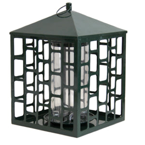 Heath 21806: Green Square Squirrel-resistant Caged Tube Bird Feeder