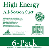 Heath DD4-6: 11.25-ounce Bird's Blend High Energy Suet Cake - 6-pack Case