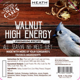Heath DDC6-12: Walnut High Energy 11.75-ounce Premium Crafted Suet Cake - 12-pack Case