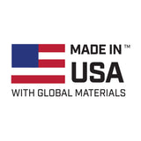 Made in the USA with global materials logo