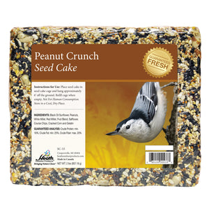 Heath SC-33-5: Peanut Crunch 2-pound Seed Cake with Sunflower Hearts, Black Oil Sunflower Seeds, Peanuts, Fruit, Corn - 5-pack Case